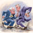 do newyorker, political comic strip in cartoon style