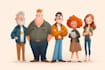 draw unique cartoon couple illustration