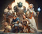 draw fantasy dnd party and dnd illustration
