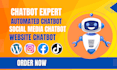 create custom ai chatbots for website, facebook,  instagram, tiktok manychat