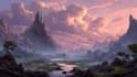 draw fantasy background and landscape