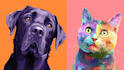 draw pop art dog cat pet potrait