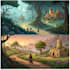 illustrate environments, landscapes, board game, concept art