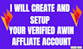create, verify, and set up your awin affiliate account