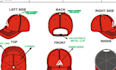 design a hat and cap with tech pack with mockup