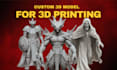 sculpt 3d character modeling, toy, fantasy character, statue for 3d printing