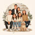 draw cute cartoon portrait and family portrait