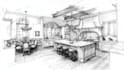 draw architectural building sketch and landscape drawings