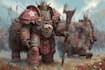 create warhammer 40k inspired sci fi character illustrations