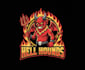 create a awesome devil mascot logo with t shirt design