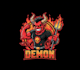 do a demon mascot logo with t shirt design