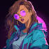 do illustration retrowave cyberpunk synthwave with my style