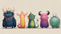 concept art for dragons and monsters, creatures