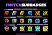 design custom twitch sub badge, custom sub emote, bit badges