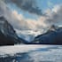 paint landscape in real oil painting on canvas
