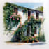 paint digital watercolour house illustration