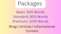 write SEO friendly blog posts and articles