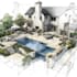 design frontyard, backyard, pool, patio as a landscape architect