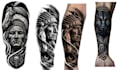 design a bold blackwork tattoo for dark skin