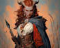 create epic fantasy fighter character illustrations