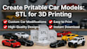 create 3d car vehicle model model 3d truck 3d armor vehicle stl for 3d printing