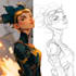 create scifi, fantasy, superhero character design