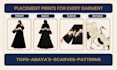 design print ready placement prints for tops abayas and garments
