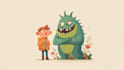 draw a cute and funny cartoon illustration