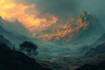 illustrate fantasy scenery and magical environments