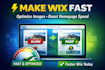 optimize wix images and improve wix homepage loading speed