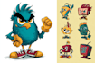 draw cartoon mascot and logo