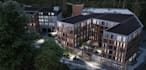 restructure modern office building,workspace layout, commercial business complex