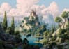 draw landscape illustration and background concept art, nft