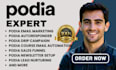 setup podia email campaigns podia course email automation podia email marketing