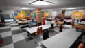 do stylized roblox map, roblox school environment, detail build for roblox game