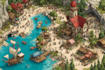 create event, tourist, and fantasy map illustration