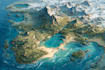 draw a fantasy map with digital watercolours