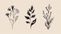 design boho chic drawn botanical logo