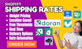 setup shopify shipping rates hextom judgeme discounty zapiet doran dakas upcart