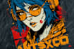 create t shirt illustration cyberpunk style