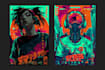 draw retro cyberpunk anime for merchandise tshirt