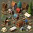 create 2d game art, game art, game UI, props, 2d game