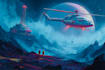 create sci fi character and environment concept art