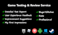 test, play and review your game on steam or android