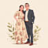 draw couple portrait for wedding illustration