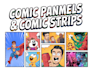 illustrate professional comic strips and panels