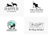 design hand drawn horse silhouettes logo