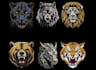 make retro tiger lion crown logo