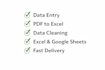 do accurate data entry in excel or google sheets