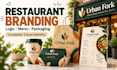 design a restaurant brand identity, logo, menu and packaging